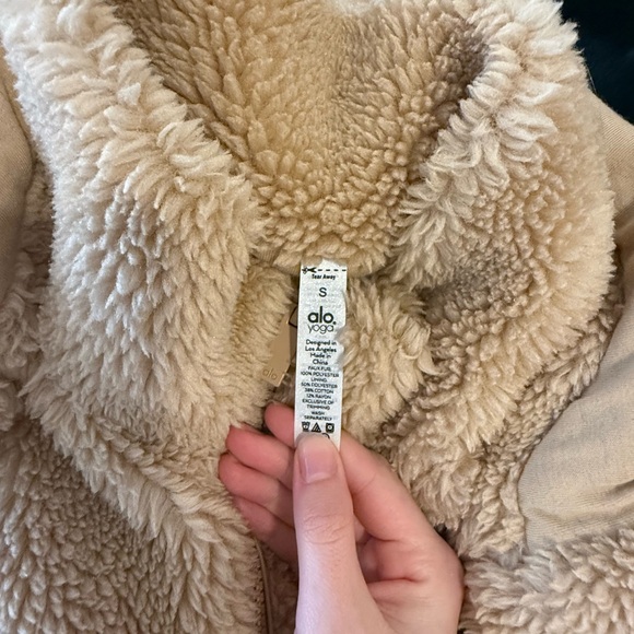 Women's Tan Sherpa Jacket - Picture 6 of 13